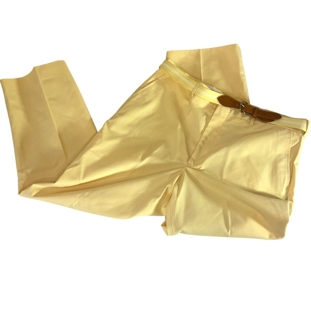 Knights Bridge For Men Vintage Yellow Pants W36 L27 With Belt Preppy Old Money